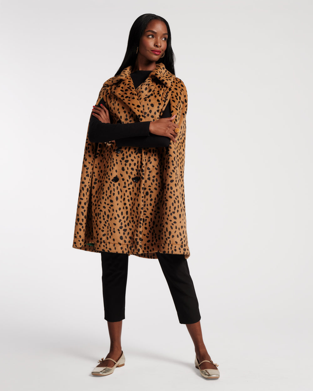 Preston Cape - Cheetah Faux Fur Brown - Frances Valentine