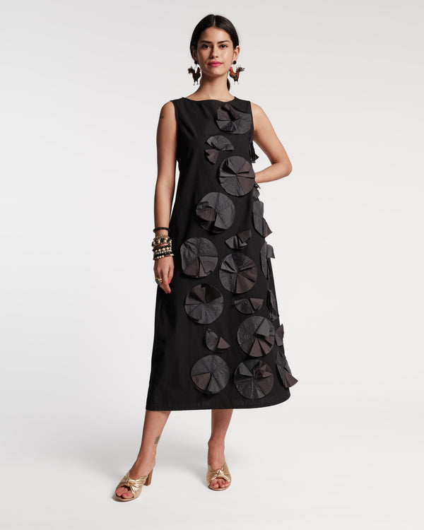 Origami Flower Dress - Black - Frances Valentine