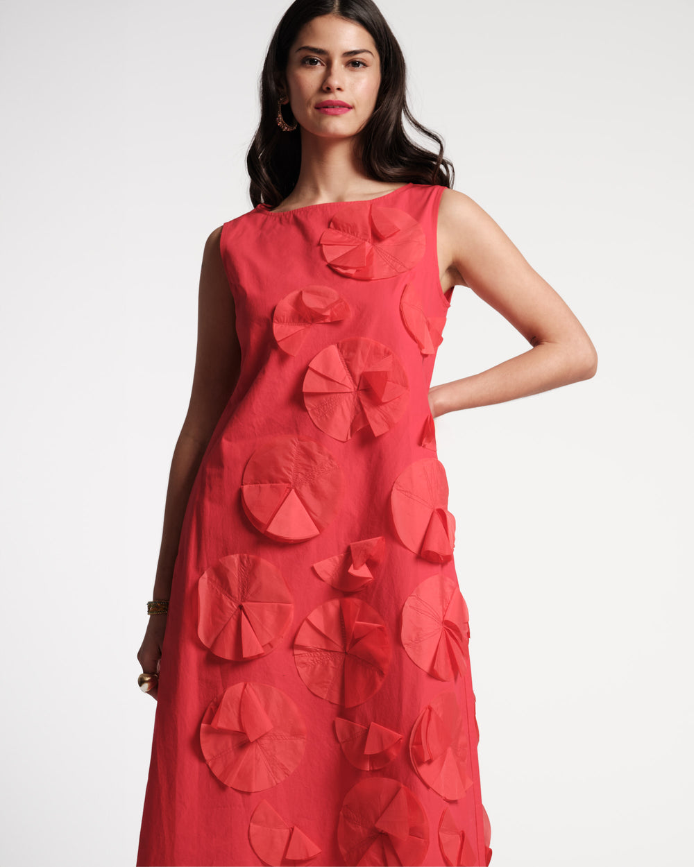 Origami Flower Dress Red