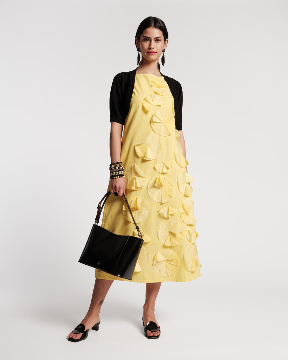Origami Flower Dress Yellow