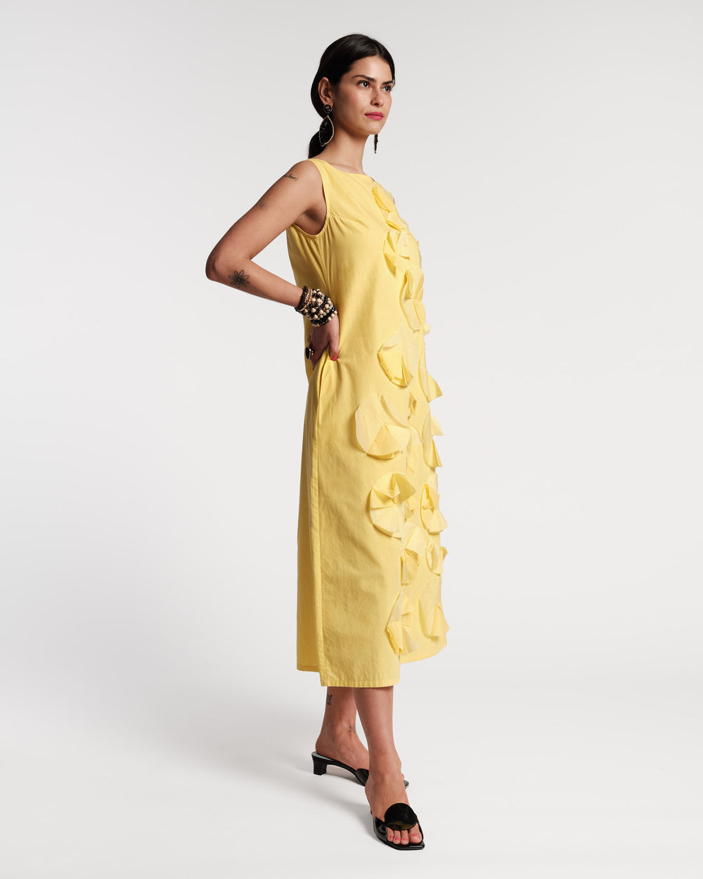 Origami Flower Dress Yellow