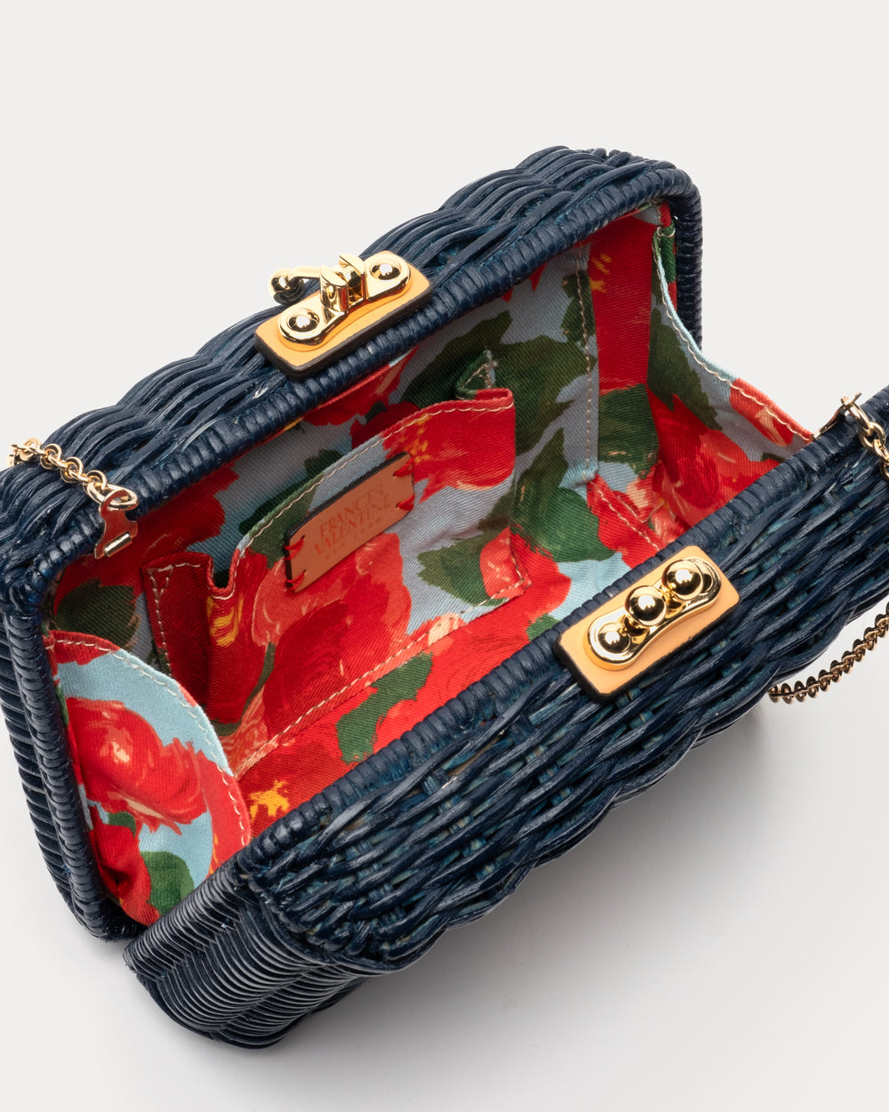 Paige Wicker Clutch - Navy - Frances Valentine