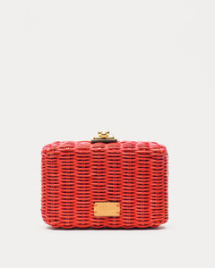 Paige Wicker Box Clutch Red - Frances Valentine