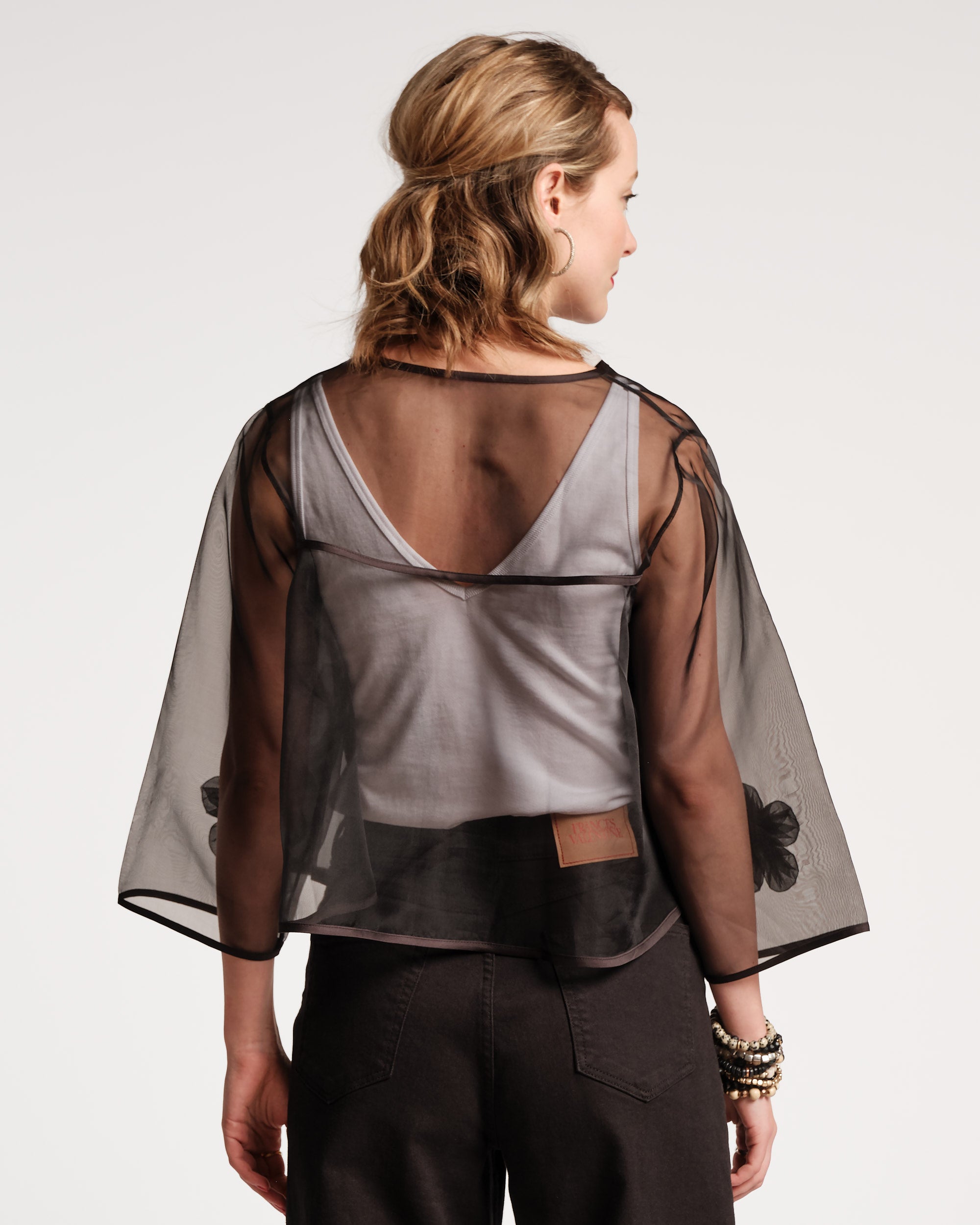 Parker Short Swing Jacket Mesh Organza Black