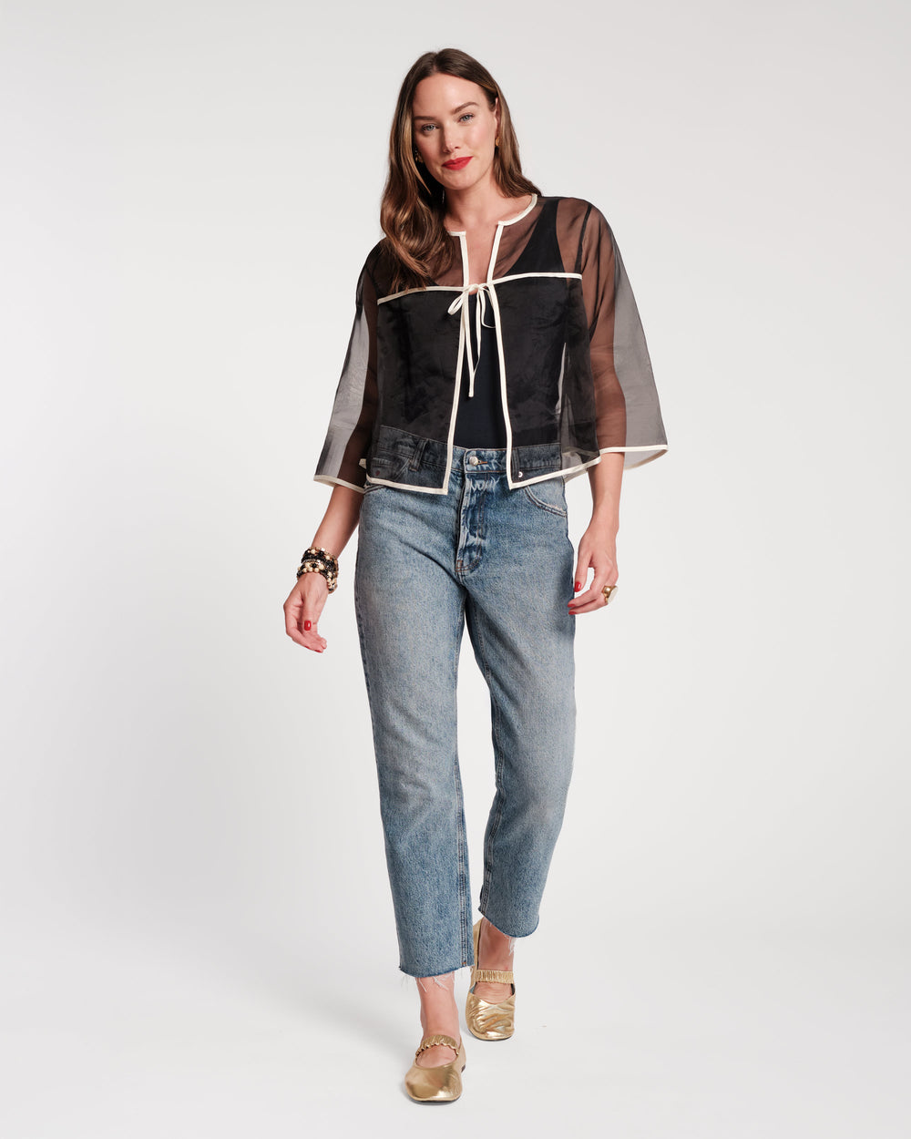 Parker Swing Top - Black/Oyster - Frances Valentine