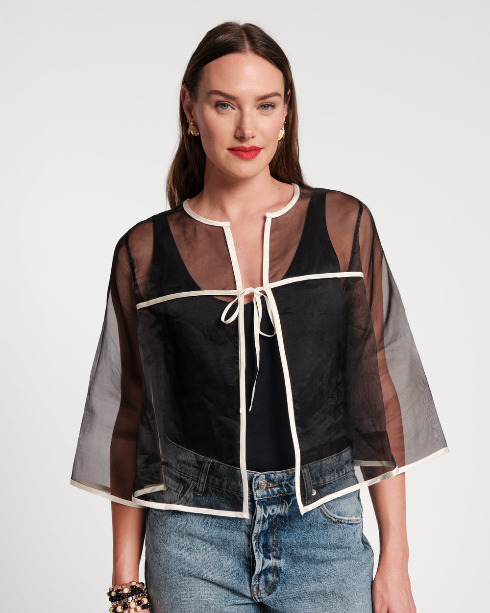 Parker Swing Top - Black/Oyster - Frances Valentine
