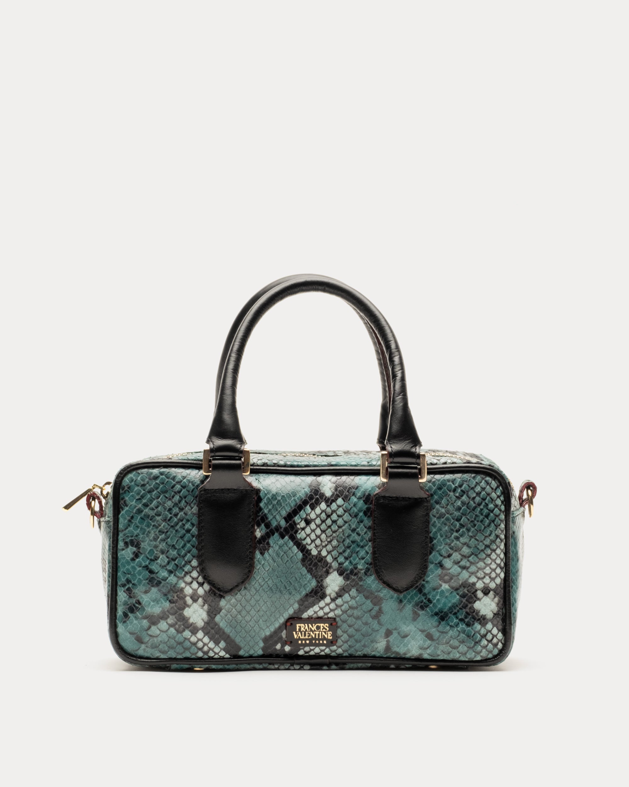 Paulie Box Bag Python Embossed Leather Blue