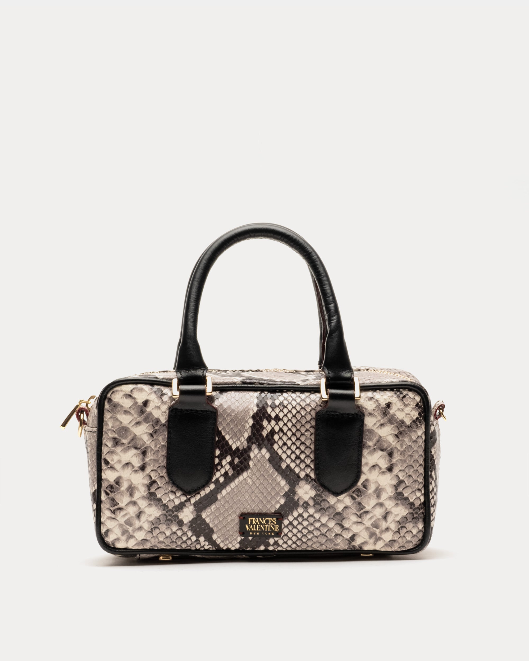 Paulie Box Bag Python Embossed Leather Taupe