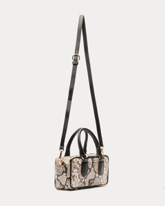 Paulie Box Bag Python Embossed Leather Taupe - Frances Valentine