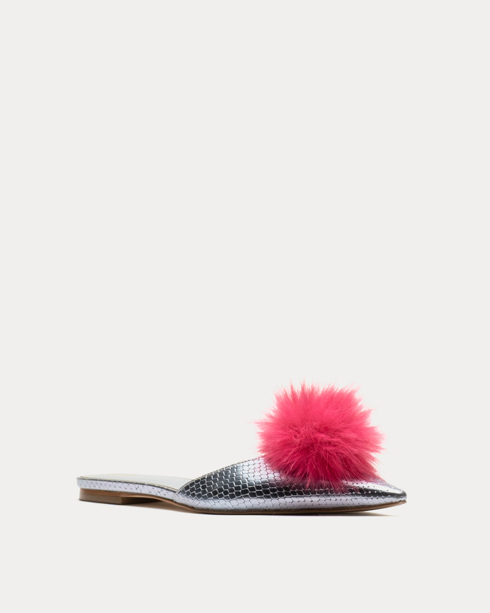 Pauline Pom Pom Flat - Light Blue/Pink Flats Frances Valentine