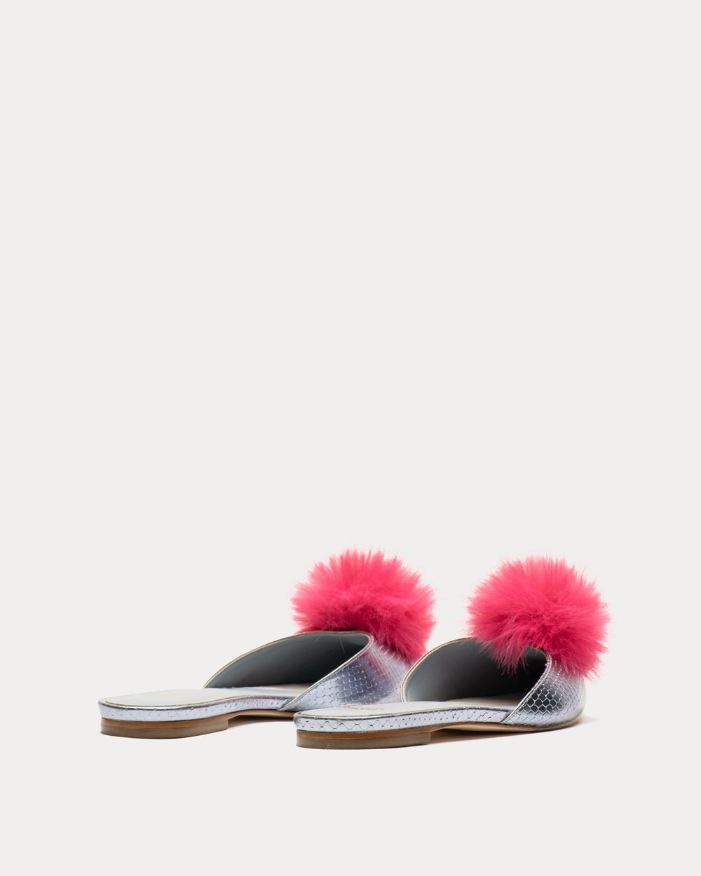 Pauline Pom Pom Flat - Light Blue/Pink Flats Frances Valentine