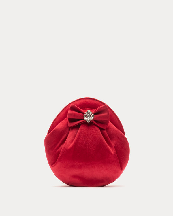 Pearl Velvet Bag - Red Handbag Frances Valentine