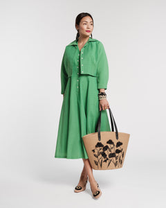 Peggy Midi Dress Set Cotton Green - Frances Valentine