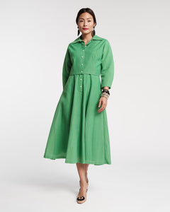 Peggy Midi Dress Set Cotton Green - Frances Valentine