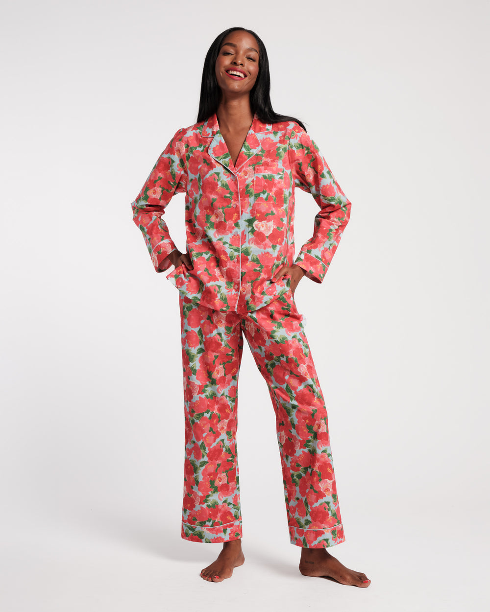 Teddy Pajama Pant Peony – Frances Valentine - Main Image
