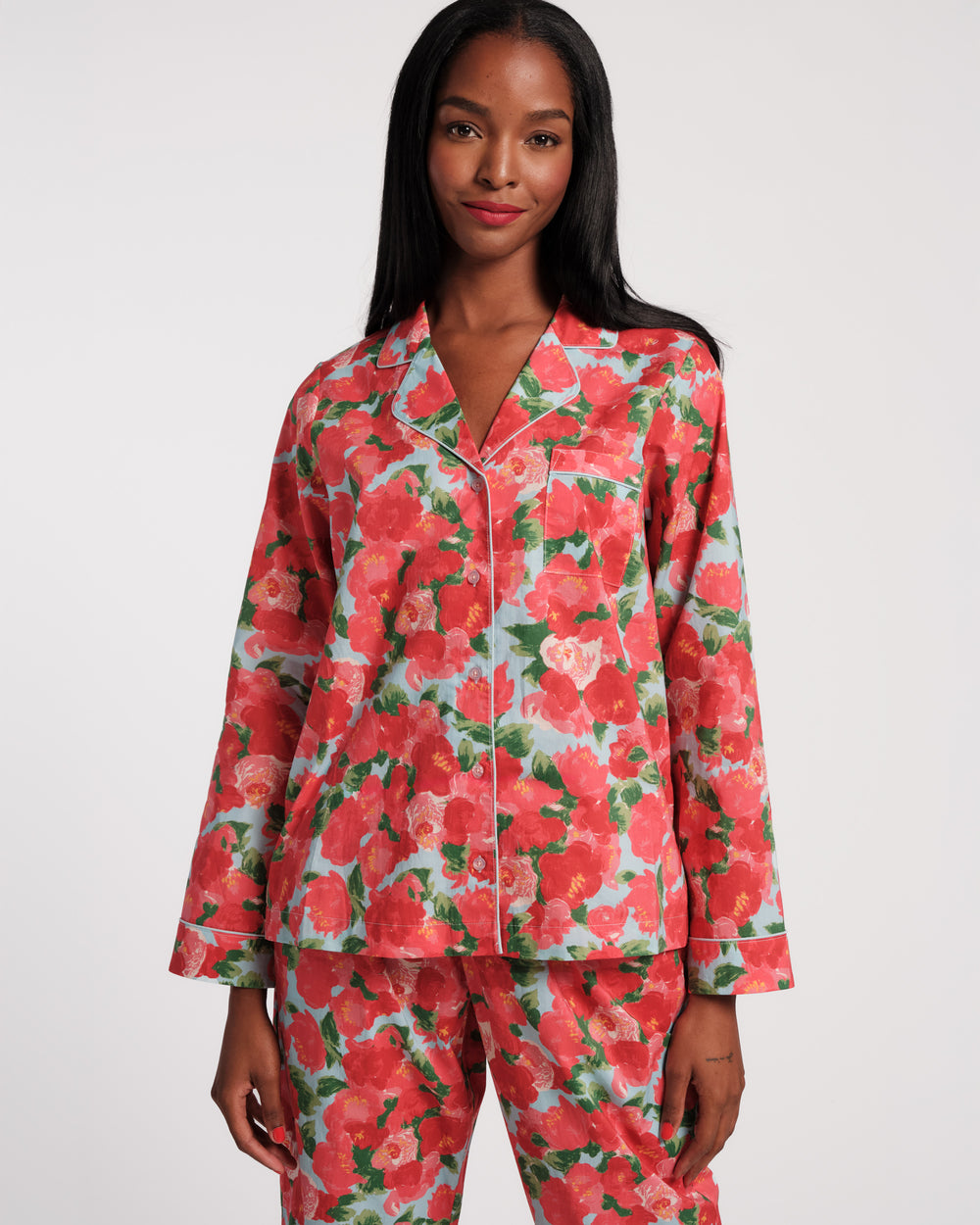 Teddy Pajama Top - Peony - Frances Valentine