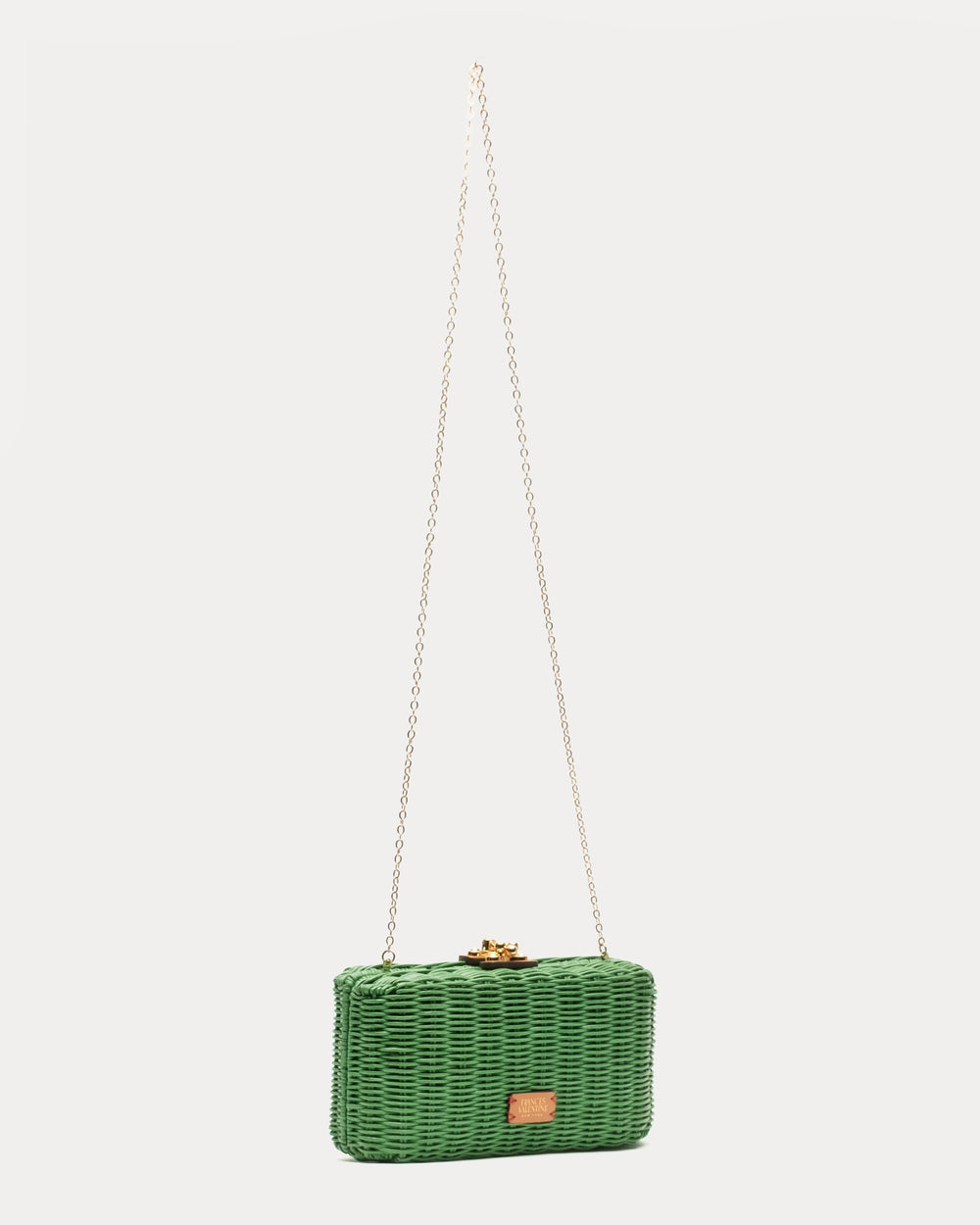 Pepper Clutch Wicker w/Metal Chain Handle Wicker Fern OS Frances Valentine