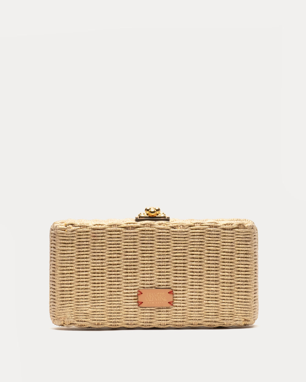 Pepper Clutch Wicker w/Metal Chain Handle Wicker Gold OS Frances Valentine