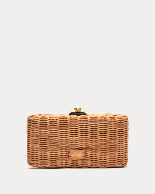 Pepper Clutch Wicker w/Metal Chain Handle Wicker Toast OS Frances Valentine