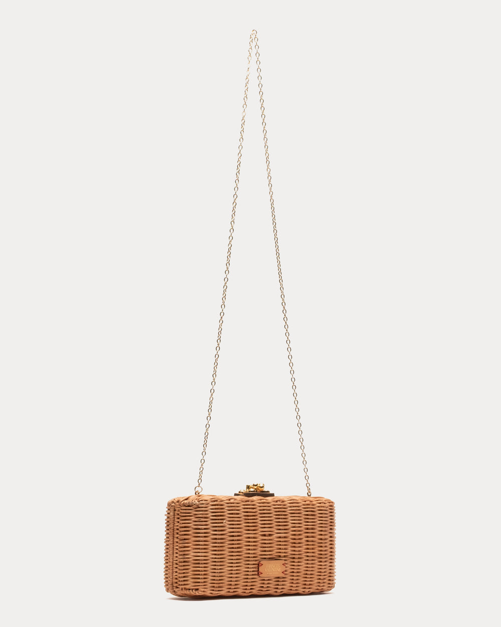 Pepper Clutch Wicker w/Metal Chain Handle Wicker Toast OS Frances Valentine