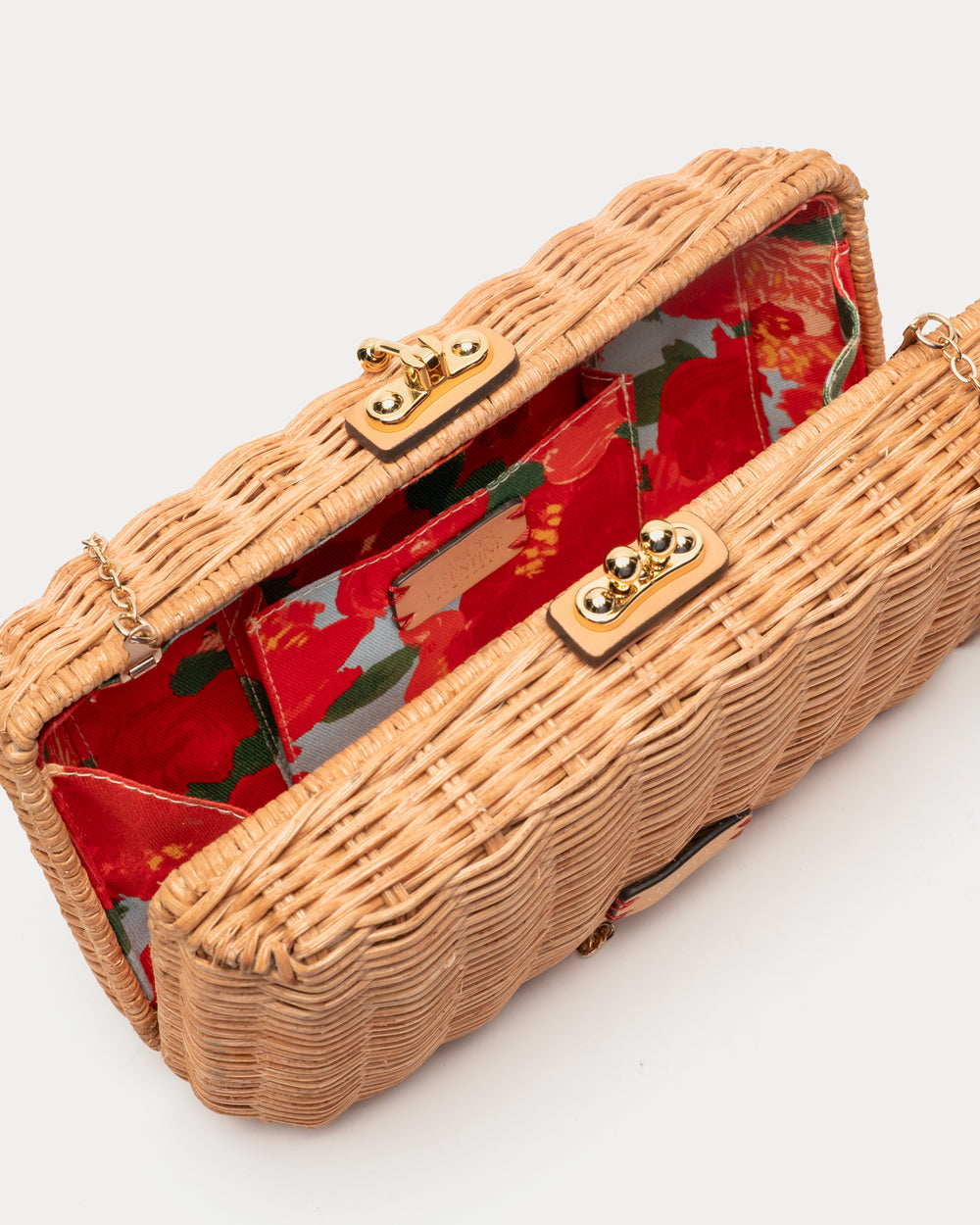 Pepper Clutch Wicker w/Metal Chain Handle Wicker Toast OS Frances Valentine