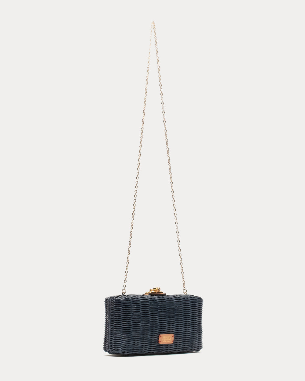 Pepper Wicker Clutch - Navy Basket Frances Valentine