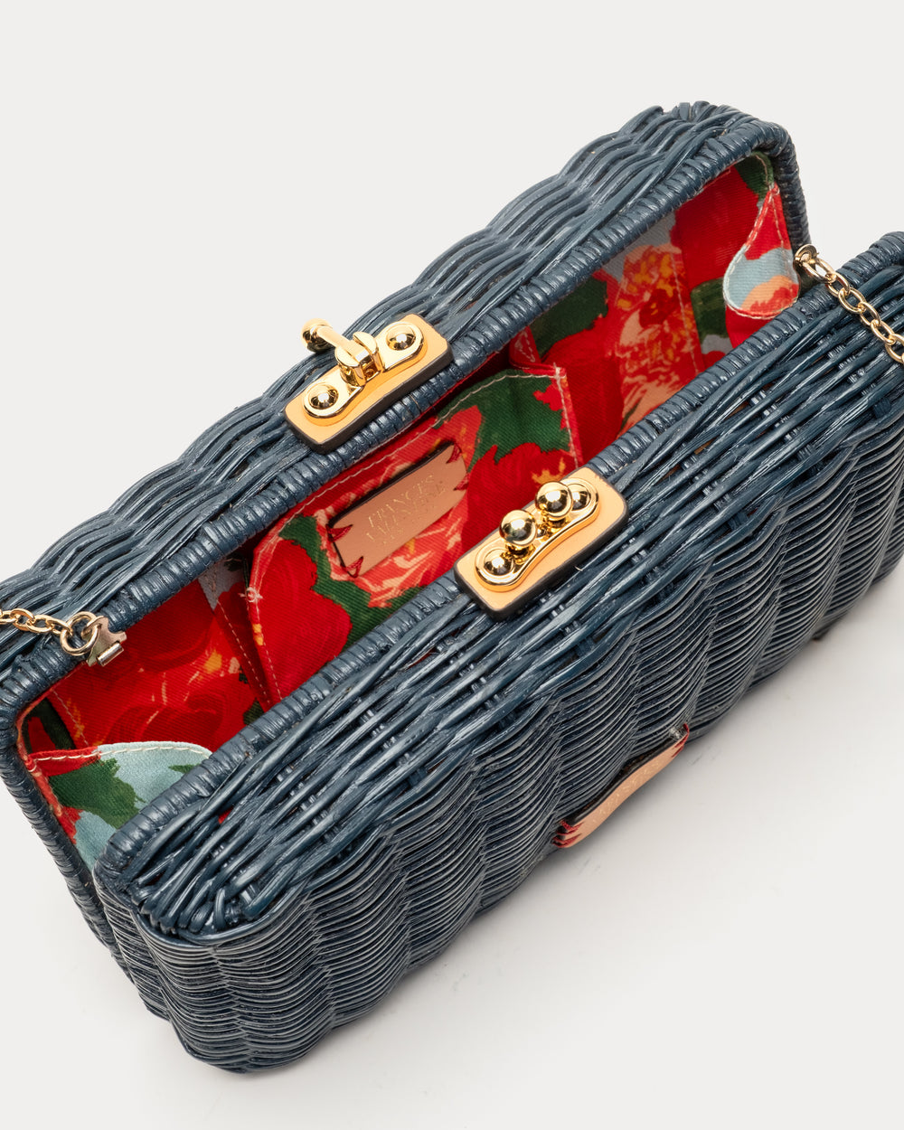 Pepper Wicker Clutch - Navy Basket Frances Valentine