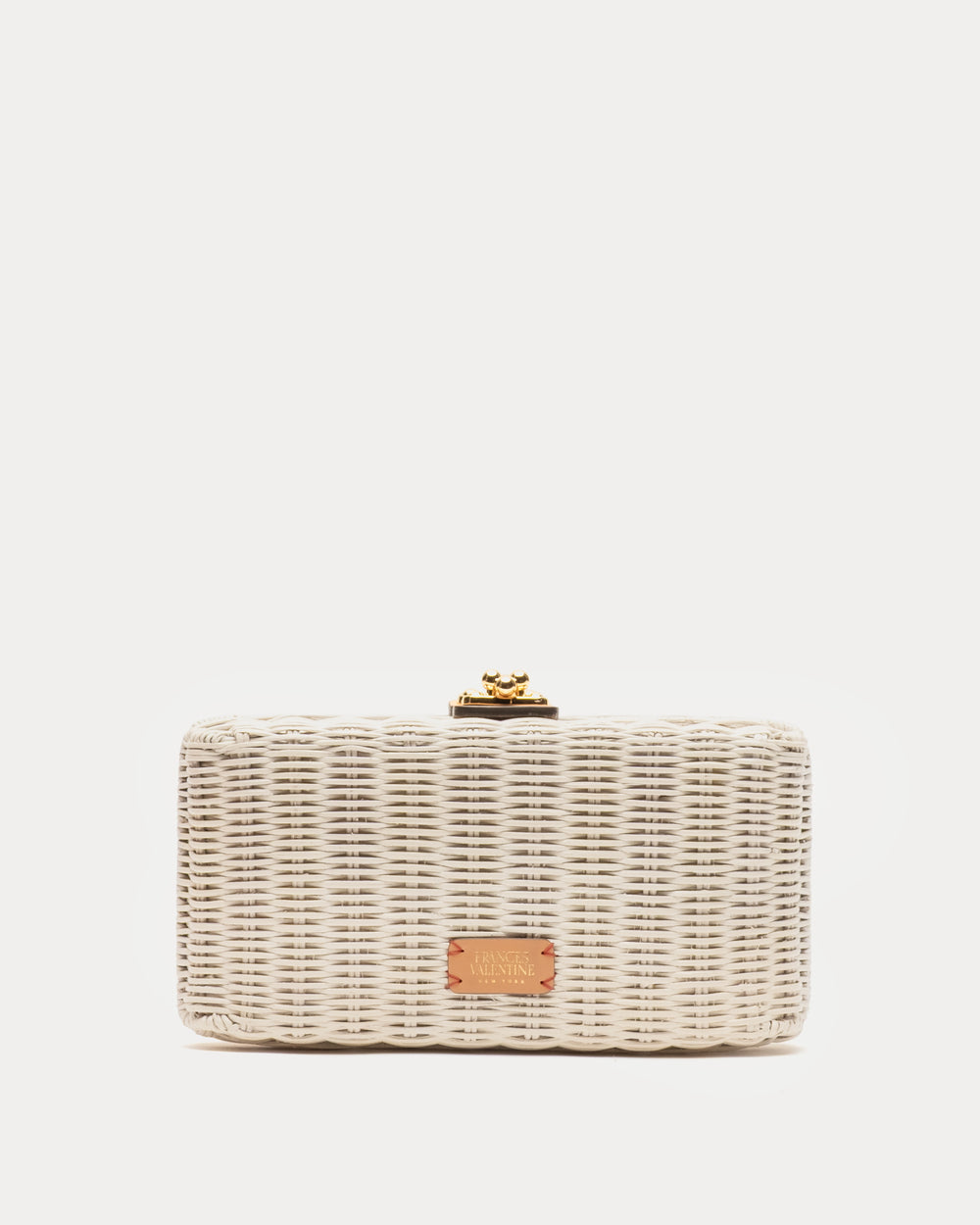 Pepper Clutch Wicker w/Metal Chain Handle Wicker Off White OS Frances Valentine