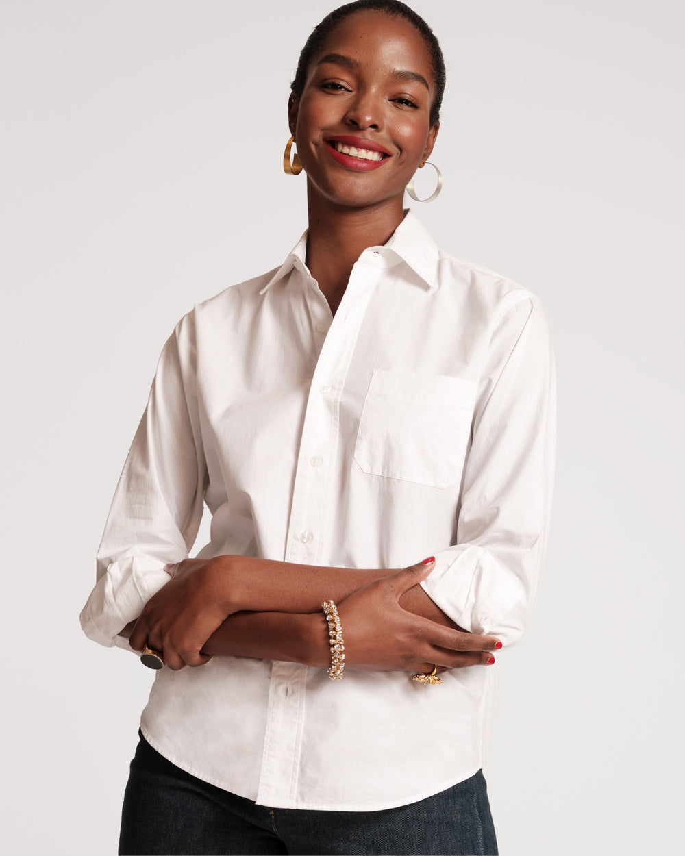 Frances Valentine Perfect, White Button Down Shirt, Size 1X