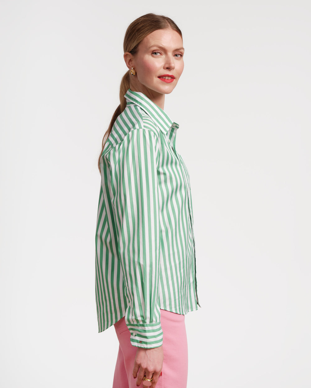 Perfect Button Down - Stripe Green - Frances Valentine