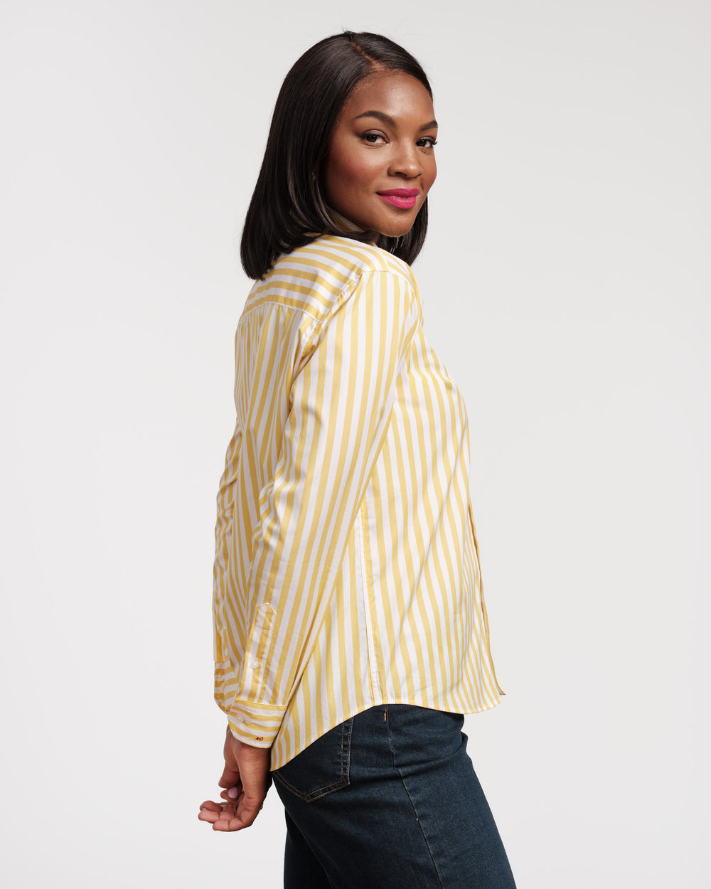 Perfect Button Down Perfect Button Down - Stripe Yellow – Frances Valentine