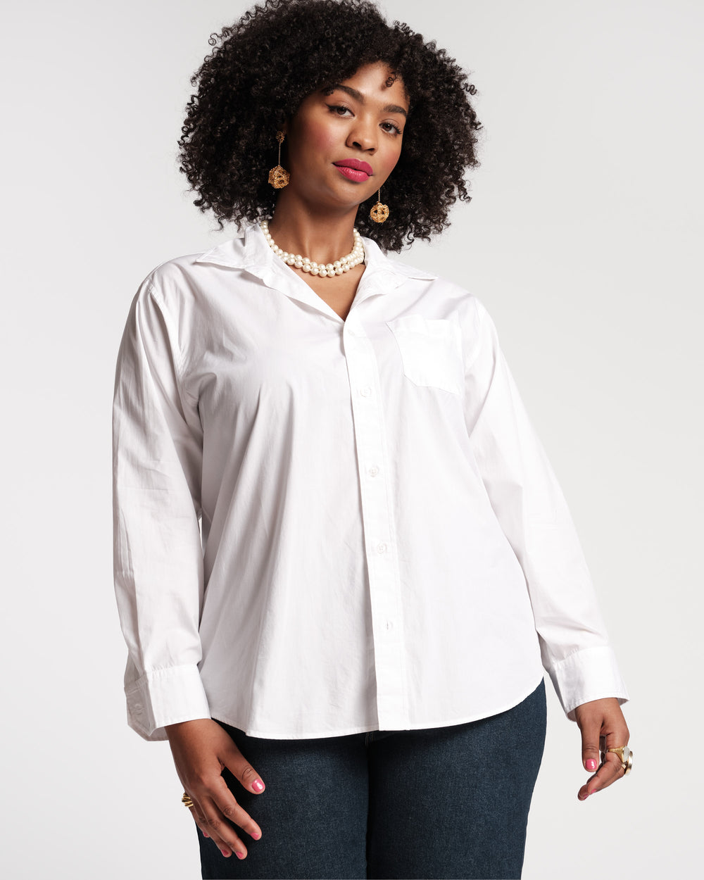 Perfect Button Down Shirt - White - Frances Valentine