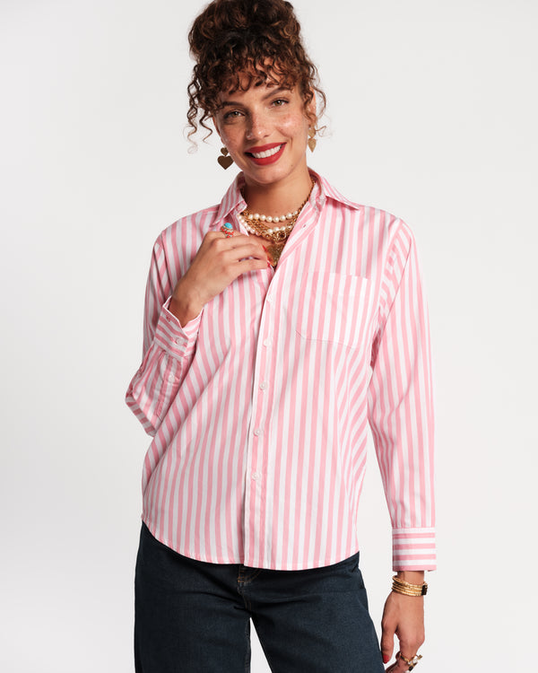 Perfect Button Down - Stripe Pink Shirt Frances Valentine