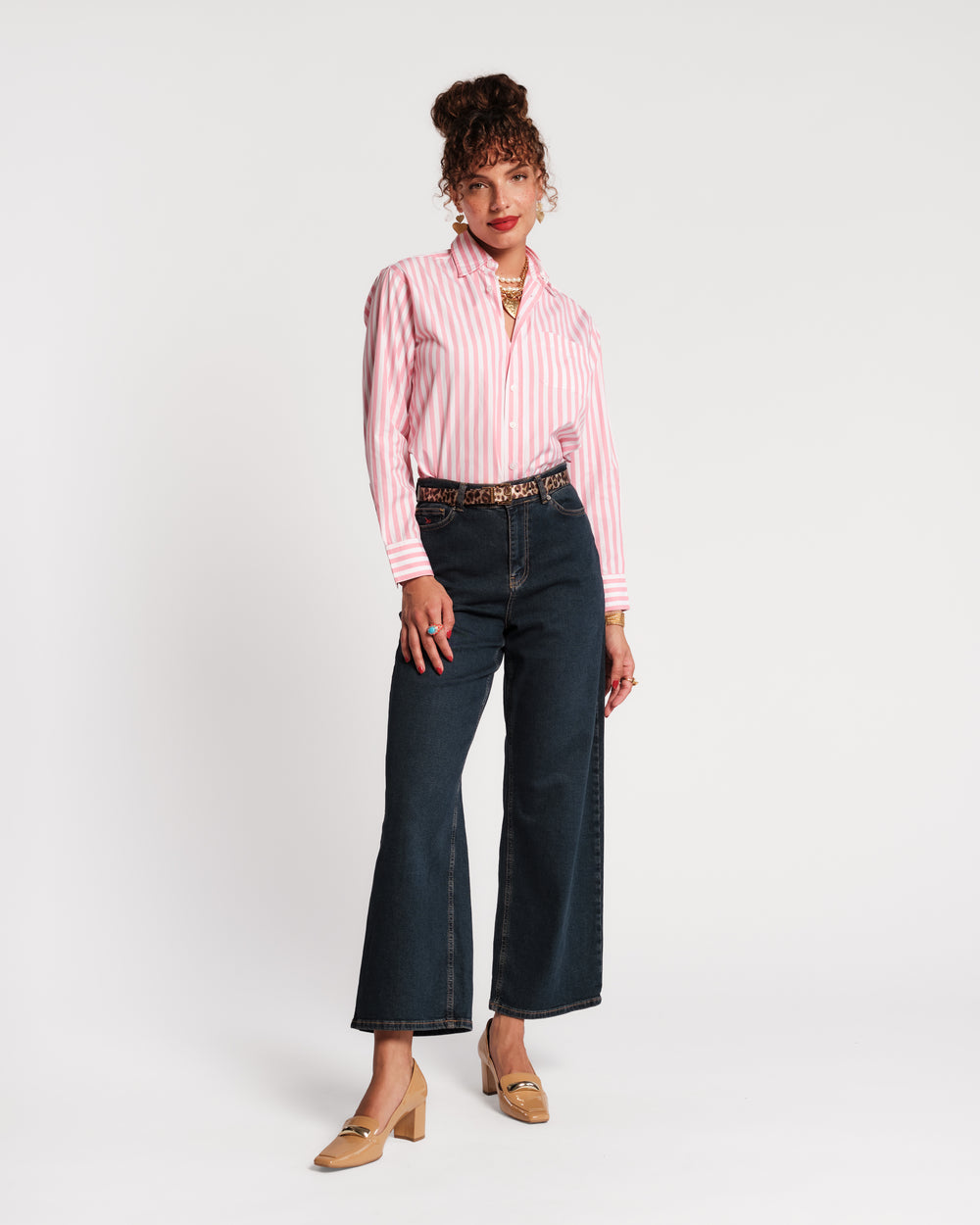 Perfect Button Down - Stripe Pink