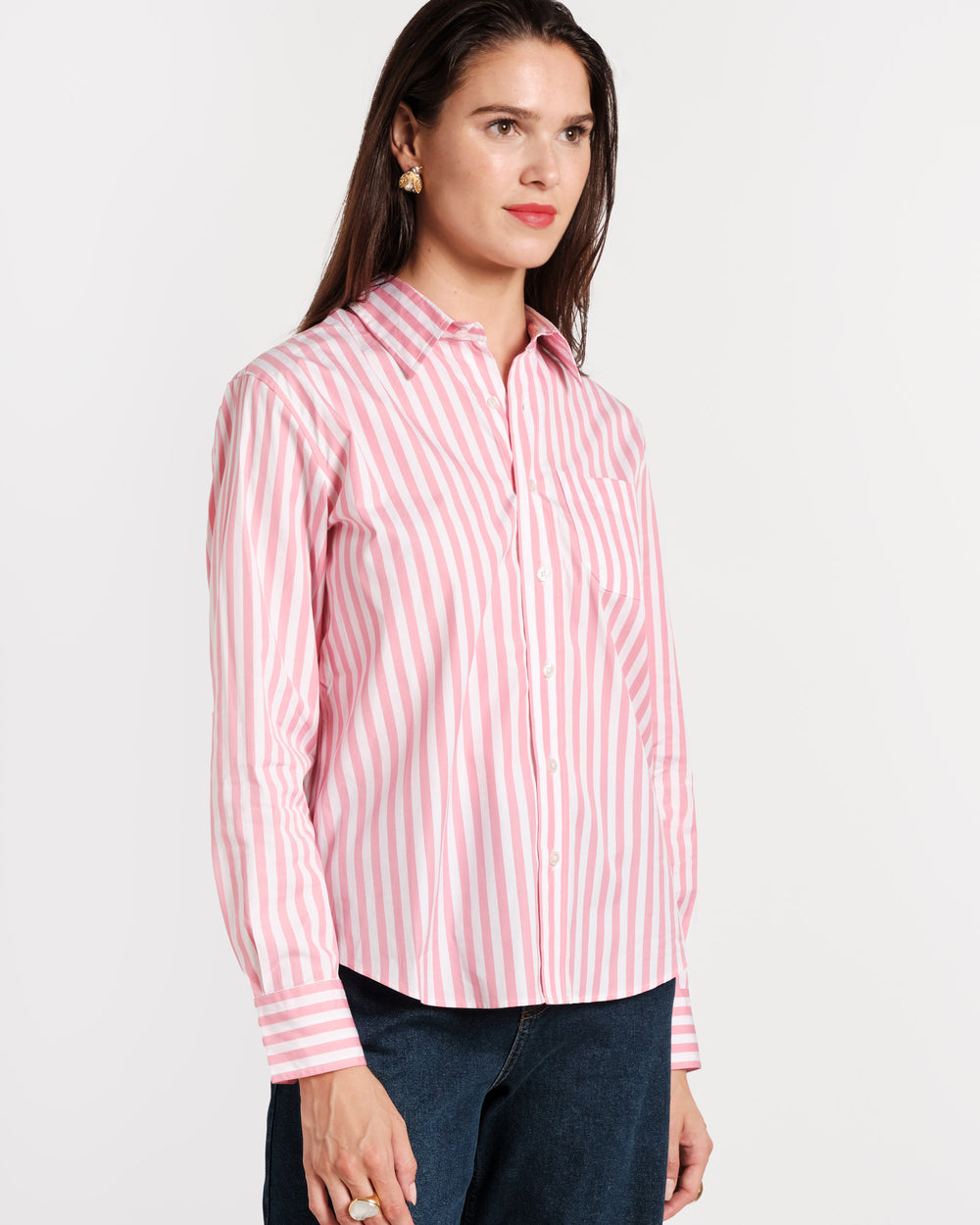 Perfect Button Down - Stripe Pink - Frances Valentine