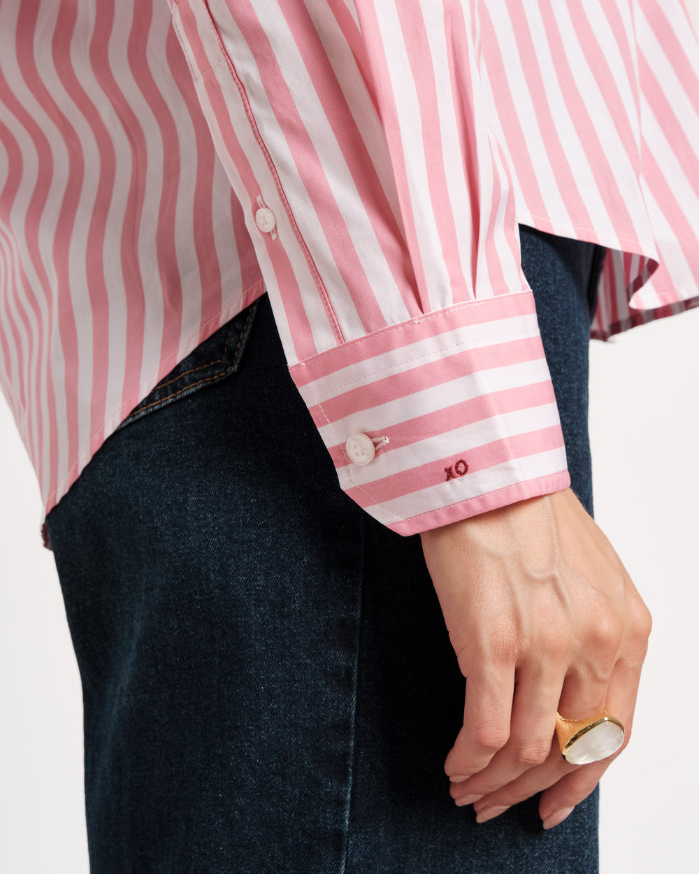 Perfect Button Down - Stripe Pink - Frances Valentine