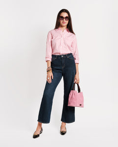 Perfect Button Down Stripe Pink White - Frances Valentine