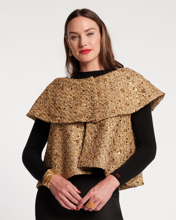 Peyton Sequin Swing Jacket - Gold Coats & Jackets Frances Valentine