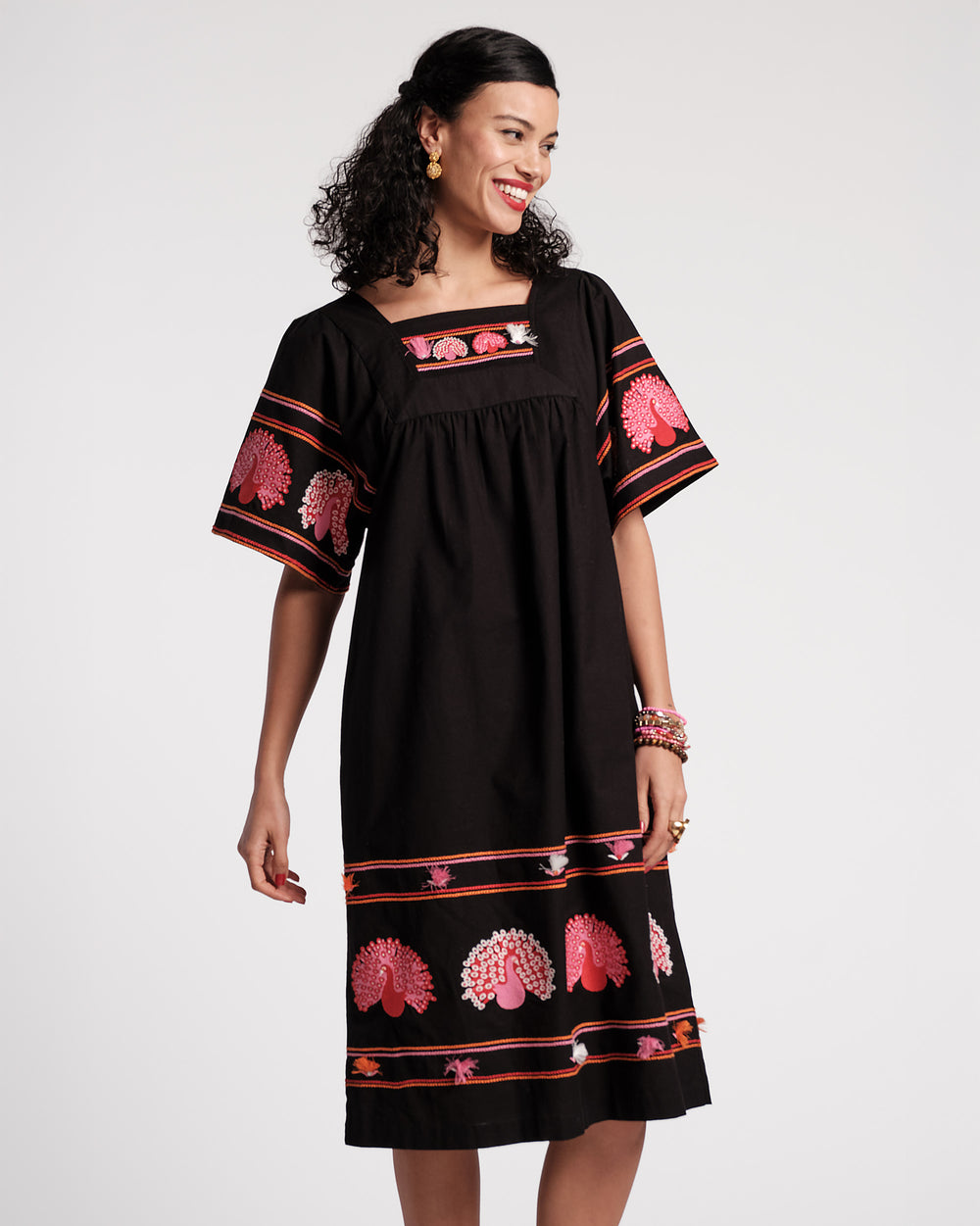 Picnic Dress - Peacock Black