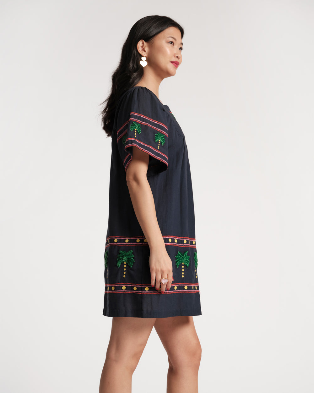 Picnic Mini Dress - Palm Tree Navy Dresses Frances Valentine