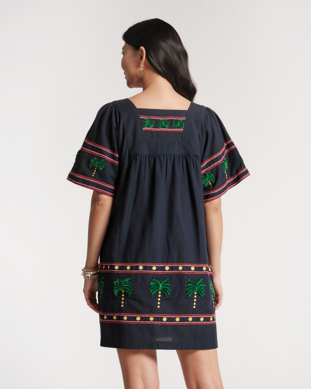 cotton on bella boat neck mini dress Frances Valentine Women's Picnic Mini Palm Tree - Black