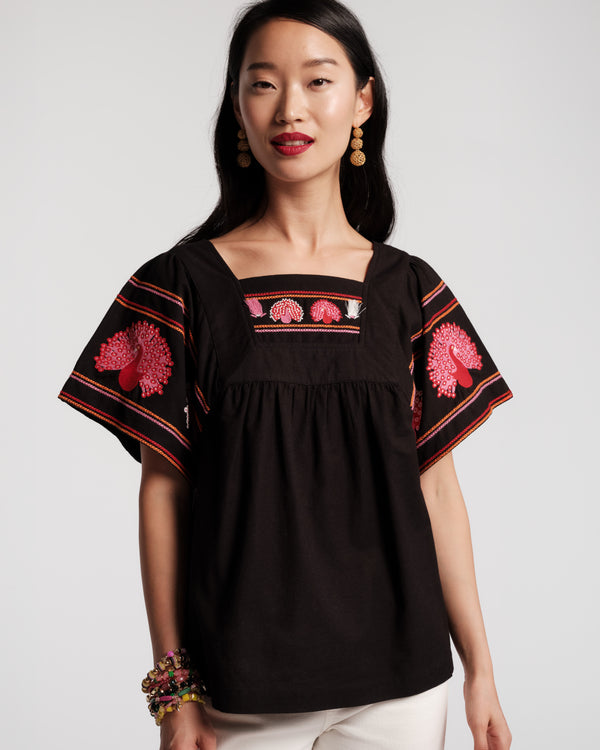 Picnic Top -  Peacock Black