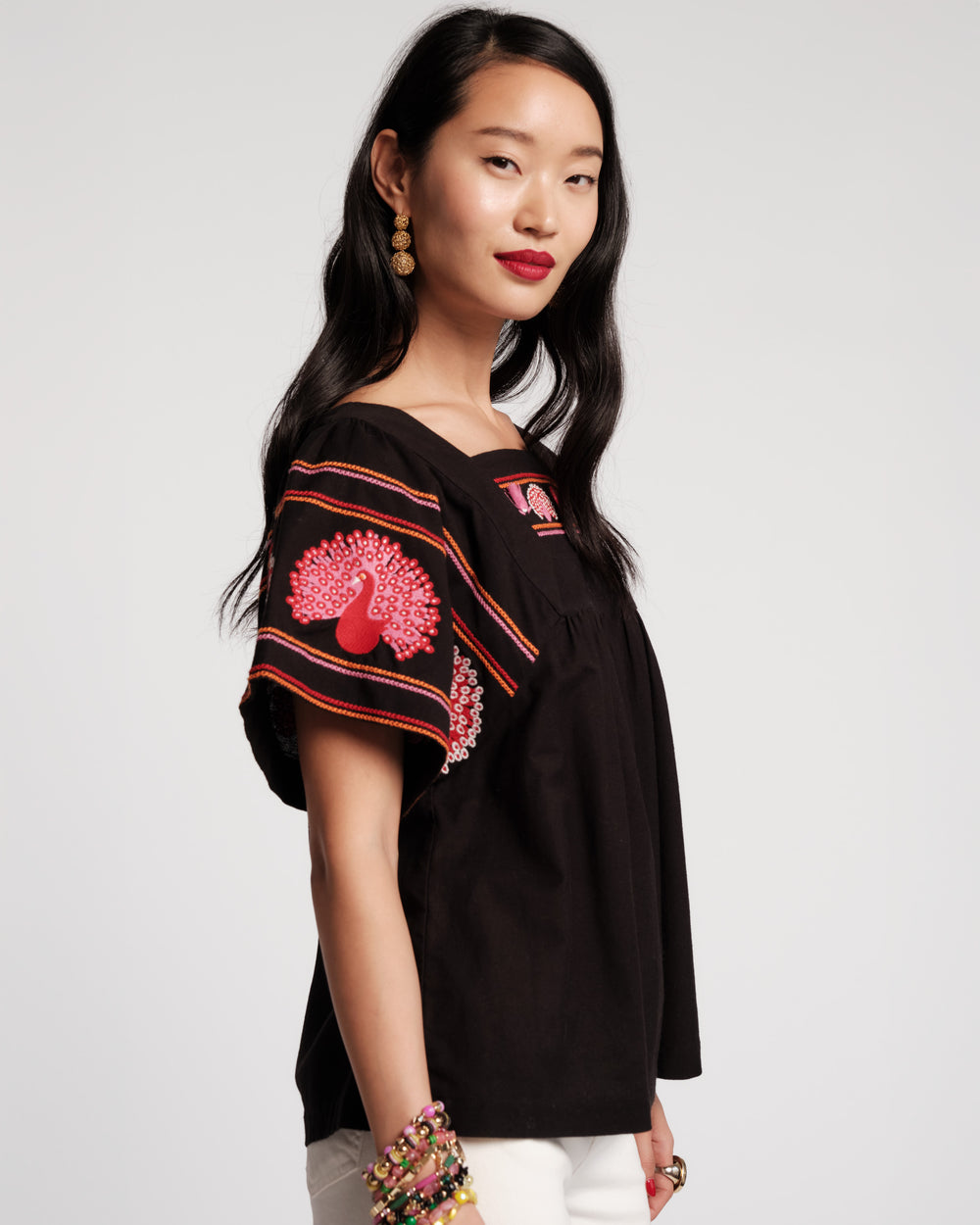 Picnic Top -  Peacock Black