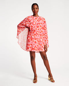 Bree Chiffon Mini Dress Prosecco Print Pink Multi - Frances Valentine