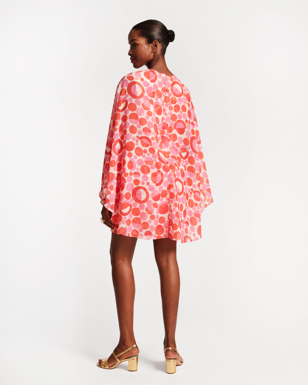 Bree Chiffon Mini Dress - Prosecco Print Pink - Frances Valentine