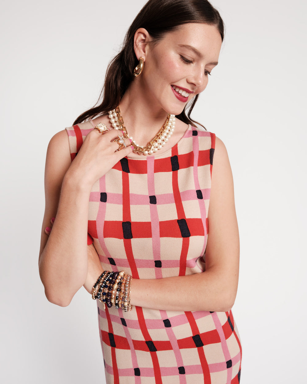 Swan Shift Dress - Lollipop Lattice