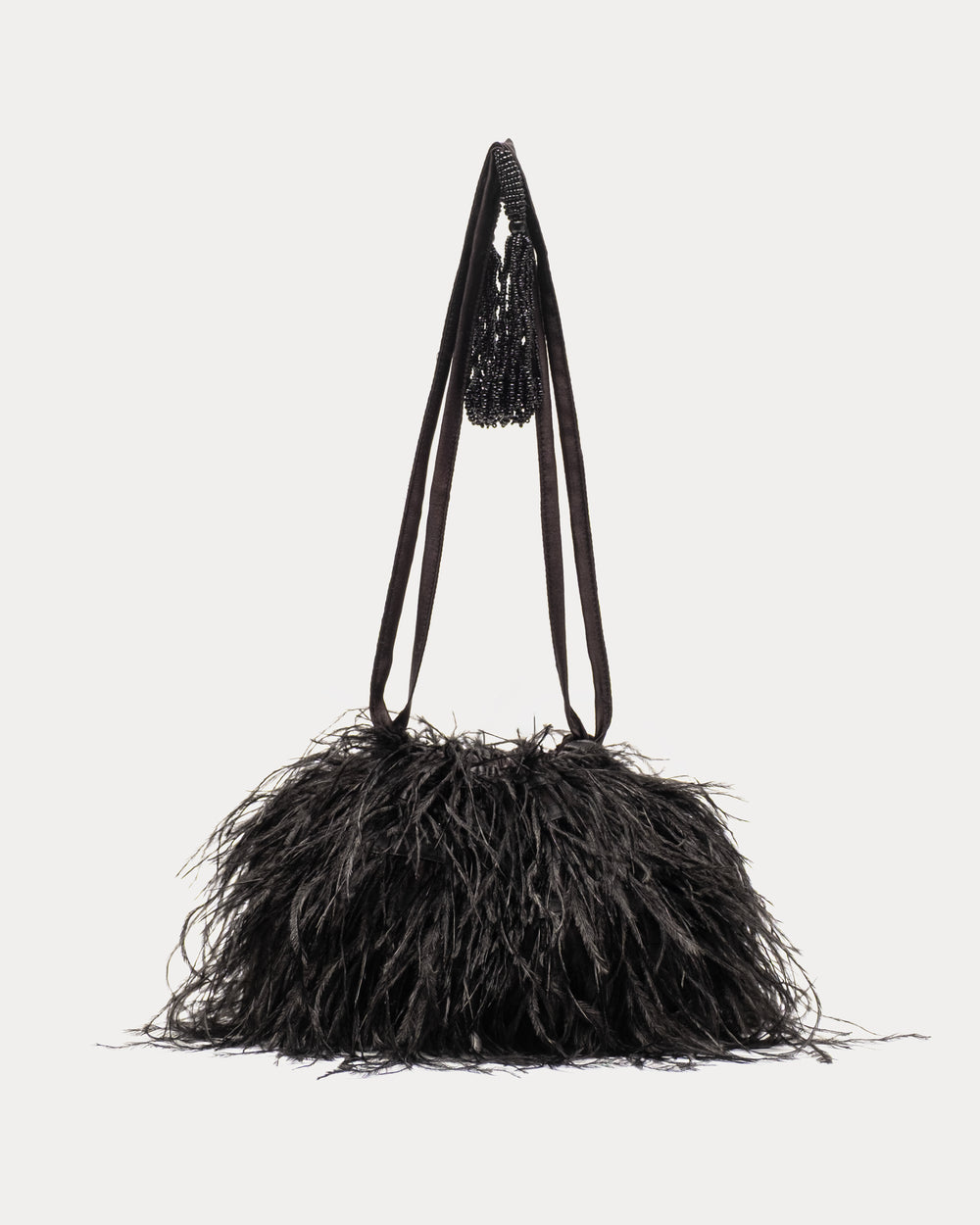 Feather Pouf Bag - Black Evening Bag Frances Valentine
