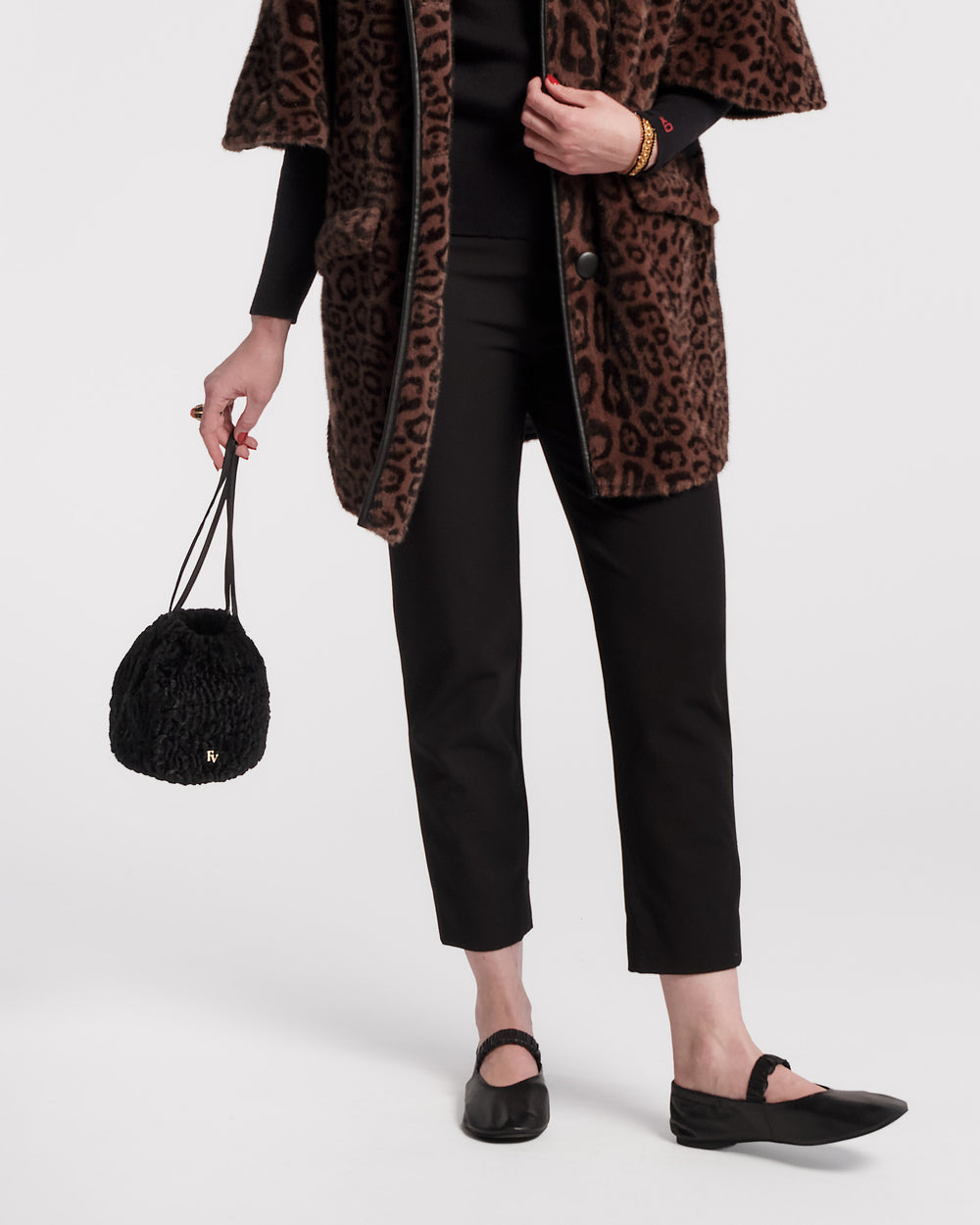 Pouf Bag - Faux Fur Black - Frances Valentine