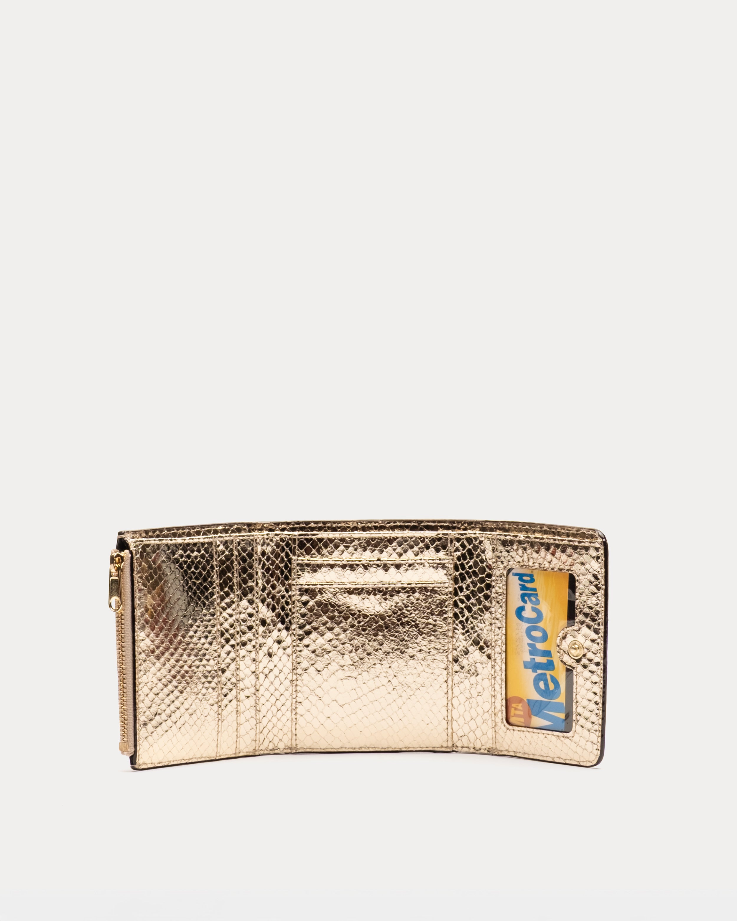 Perfect Wallet Metallic Snake Leather