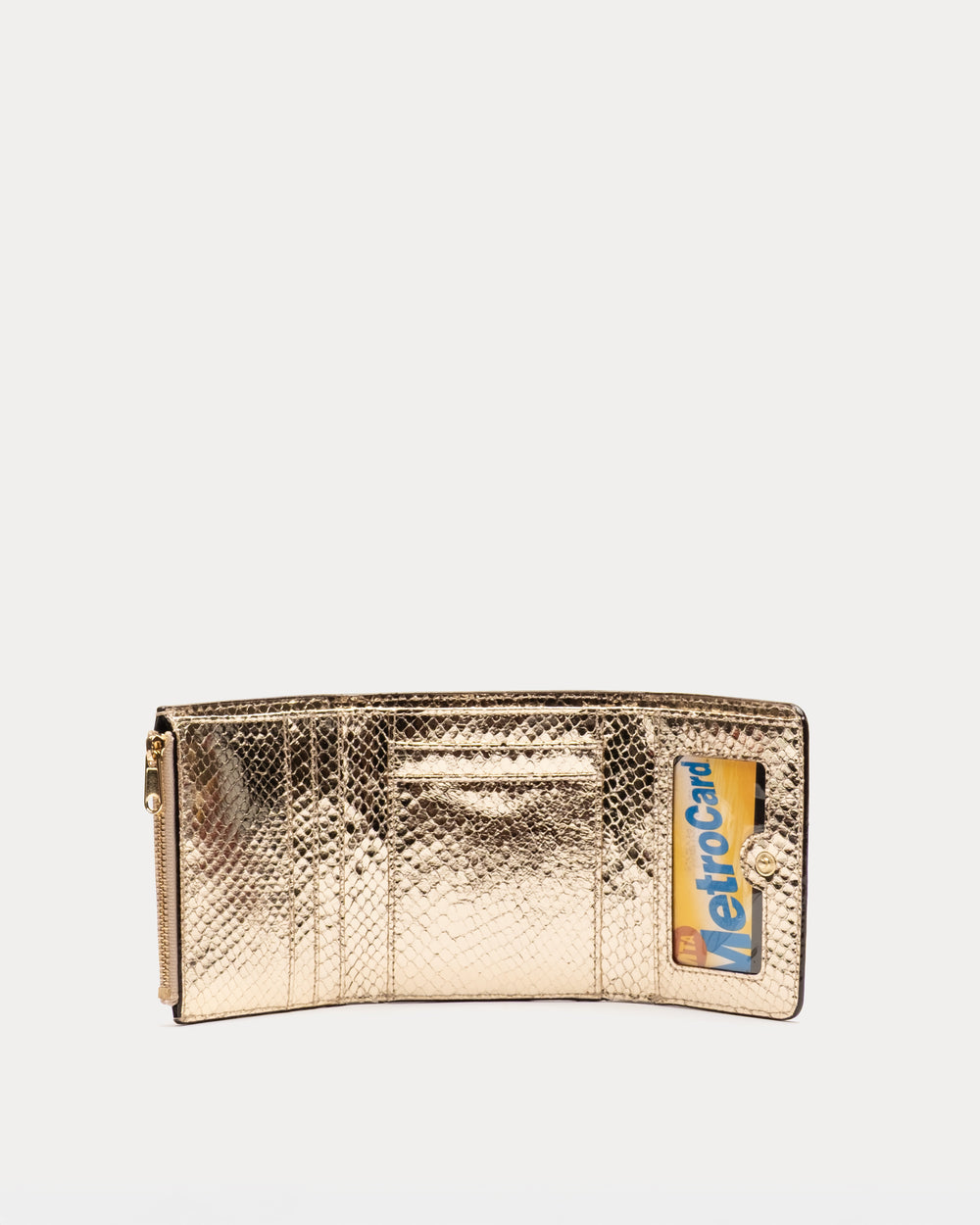 Perfect Wallet Metallic Snake Leather - Gold Wallet Frances Valentine